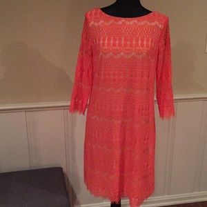 Coral Lace Dress